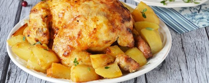 Frango Assado no Forno com Batata